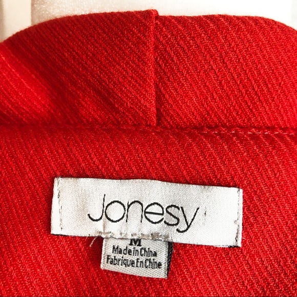 Jonesy Red Lightweight Long Sleeve Toggle Button Jacket Med - Picture 4 of 16